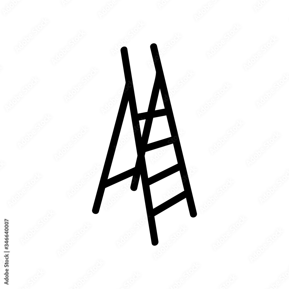 Poster self-regulating distance not very safe ladder icon vector. self-regulating distance not very safe la