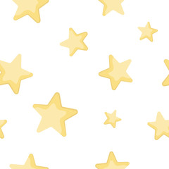 Vector abstract seamless background with yellow stars. Endless pattern. Great for paper, card, wallpaper, banner, fabric, interior.