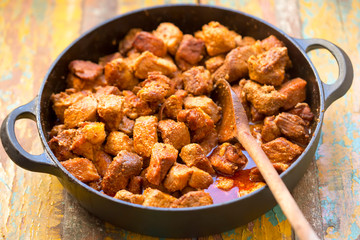 Hungarian goulash with red paprika 