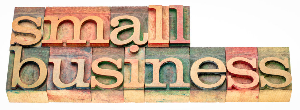 Small Business Word Abstract In Wood Type
