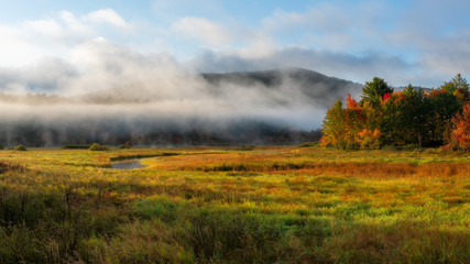 Fototapeta premium Autumn view near Lake Placid and Saranac Lake in the High Peak Wilderness of the new York Adirondack