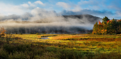 Autumn view near Lake Placid and Saranac Lake in the High Peak Wilderness of the new York Adirondack