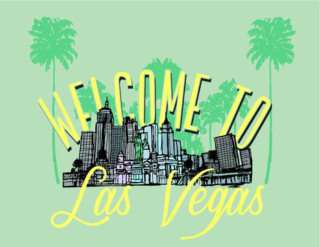 California Las Vegas Embroidery Graphic Design Vector Art