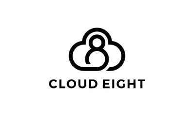 Obraz premium cloud eight logo design concept