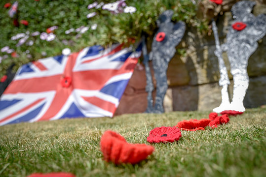 Preparations streets  in Ackworth, West Yorkshire to   celebrate peace after years of devastating war.