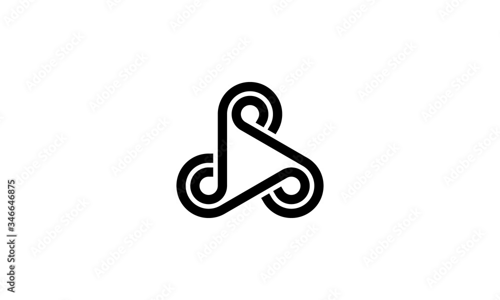 Poster link connection with triangle and circle shape logo design concept