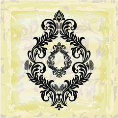 Set of Oriental vector damask patterns for greeting cards and wedding invitations.