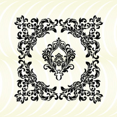 Oriental vector damask patterns for greeting cards and wedding invitations.
