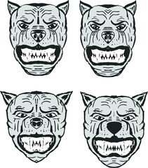 Tattoo tribal dog embroidery graphic design vector art