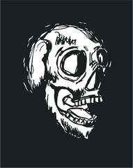 Tattoo tribal skull embroidery graphic design vector art