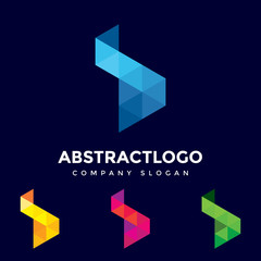 Unique Elegant Colorful B Letter Logo Icon Vector Template elements