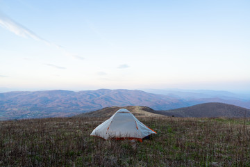 Camping on the Appalachian Trail at Whitetop Mountain, Virginia