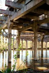flooded unfinished cooling tower. flooded building. 