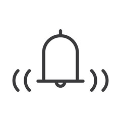 Bell icon, vector illustration alarm. New message symbol, user interface sign.