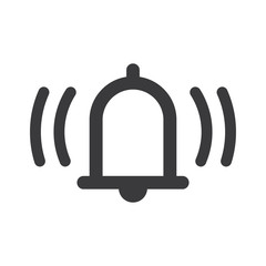 Bell icon, vector illustration alarm. New message symbol, user interface sign.