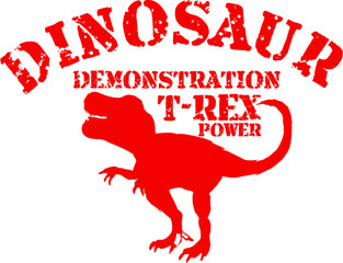 Obraz premium Dinosaur print embroidery graphic design vector art