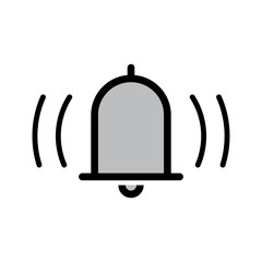 Bell icon, vector illustration alarm. New message symbol, user interface sign.