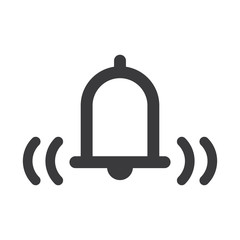 Bell icon, vector illustration alarm. New message symbol, user interface sign.