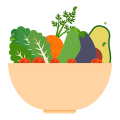 Isolated vegetables bowl icon