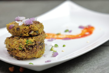 Spicy Black Gram or kala Chana tikki or Kabab