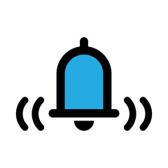 Bell icon, vector illustration alarm. New message symbol, user interface sign.