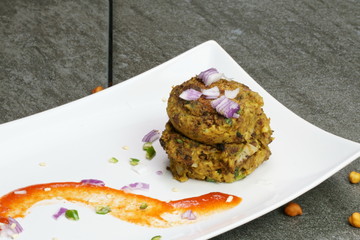 Spicy Black Gram or kala Chana tikki or Kabab