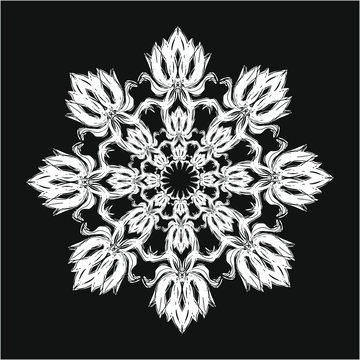 Geometric background print embroidery graphic design vector art made from leaves