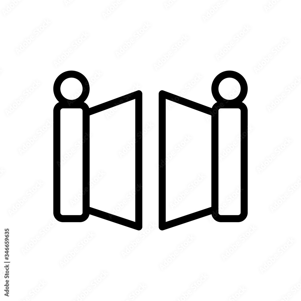 Poster opening entrance gate with columns icon vector. opening entrance gate with columns sign. isolated co