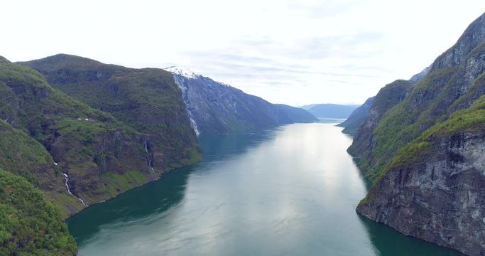 Fjords of Norway, Flam area - Drone Video 