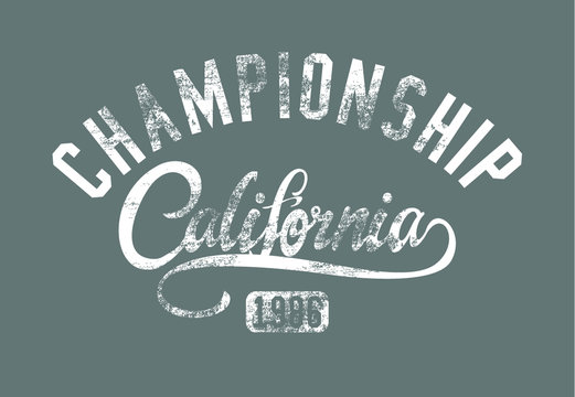 California college print embroidery graphic design vector art