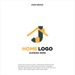 Initial Letter Logo J Letter With House Concept Logo Design