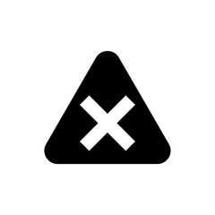 Hazard warning glyph icon design vector. Danger triangle symbol design. Industrial warning icon. Editable black stroke.