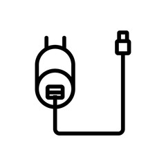 disassembled into parts power supply and cord icon vector. disassembled into parts power supply and cord sign. isolated contour symbol illustration