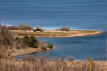 Vlasina lake scenery, Eastern Serbia. Springtime, beautiful nature