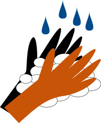Washing hands with water and antibacterial soap during dangerous  corona virus SARS-COV-2 pandemic time which is causing COVID-19 disease