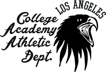 California college eagle print embroidery graphic design vector art