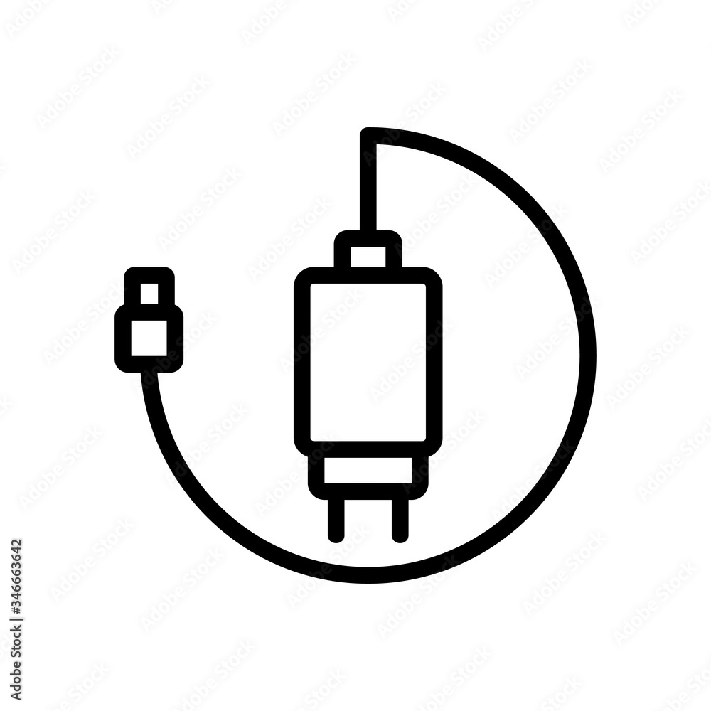Poster waiting time while device charging icon vector. waiting time while device charging sign. isolated co