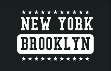 New york college print embroidery graphic design vector art