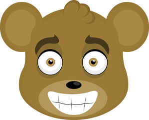 Vector illustration of the face of a cute bear cartoon
