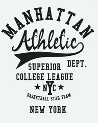 Naklejka premium New york college style print embroidery graphic design vector art