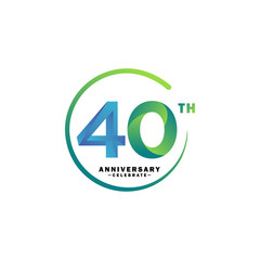 40 Years Anniversary logo, anniversary emblems 40 in anniversary concept template design