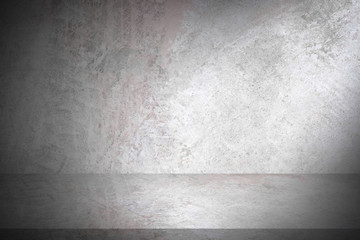 Dark vintage cement or concrete wall and floor background. Can be use for display products, room, interior, graphic design or wallpaper. Copy space for text.