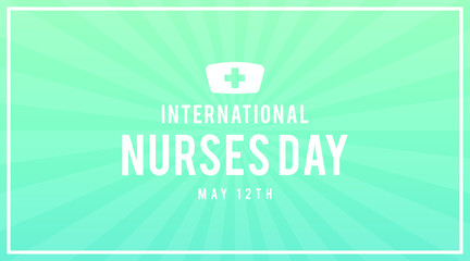 International nurses day May 12th modern creative banner, sign, cover, design concept with white text on a blue abstract background. 