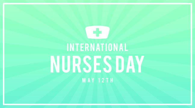 International nurses day May 12th modern creative banner, sign, cover, design concept with white text on a blue abstract background. 