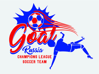 Russia soccer print embroidery graphic design vector art