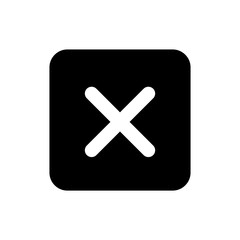Check mark glyph icon design vector. Reject glyph icon design. Cross glyph icon. Editable black stroke.