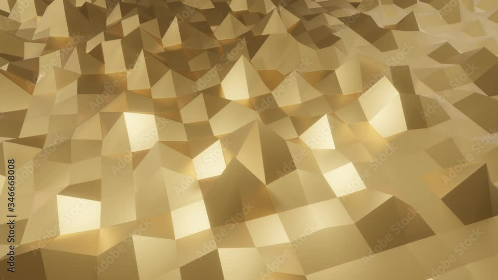 Poster abstract design geometric background. gold texture pattern. 3d animation