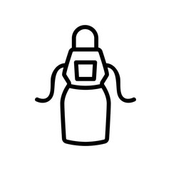cutting apron with bib icon vector outline illustration