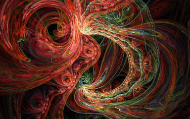 colored fractal on black