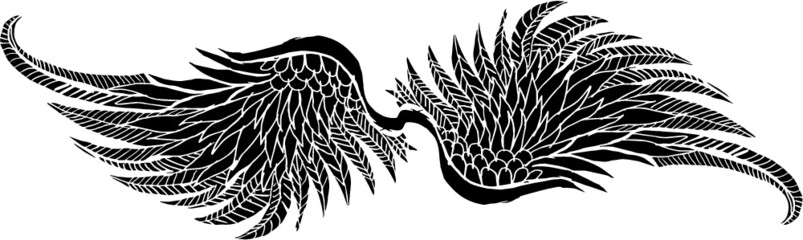 Tattoo tribal wings graphic design vector art